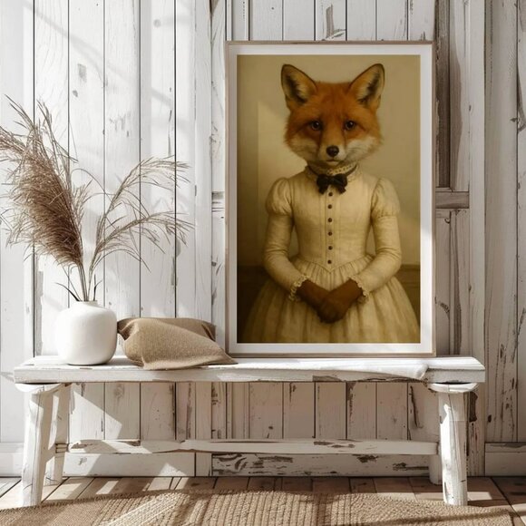 Original Victorian Fox Art Print + Digital Copy - Picture 3 of 10
